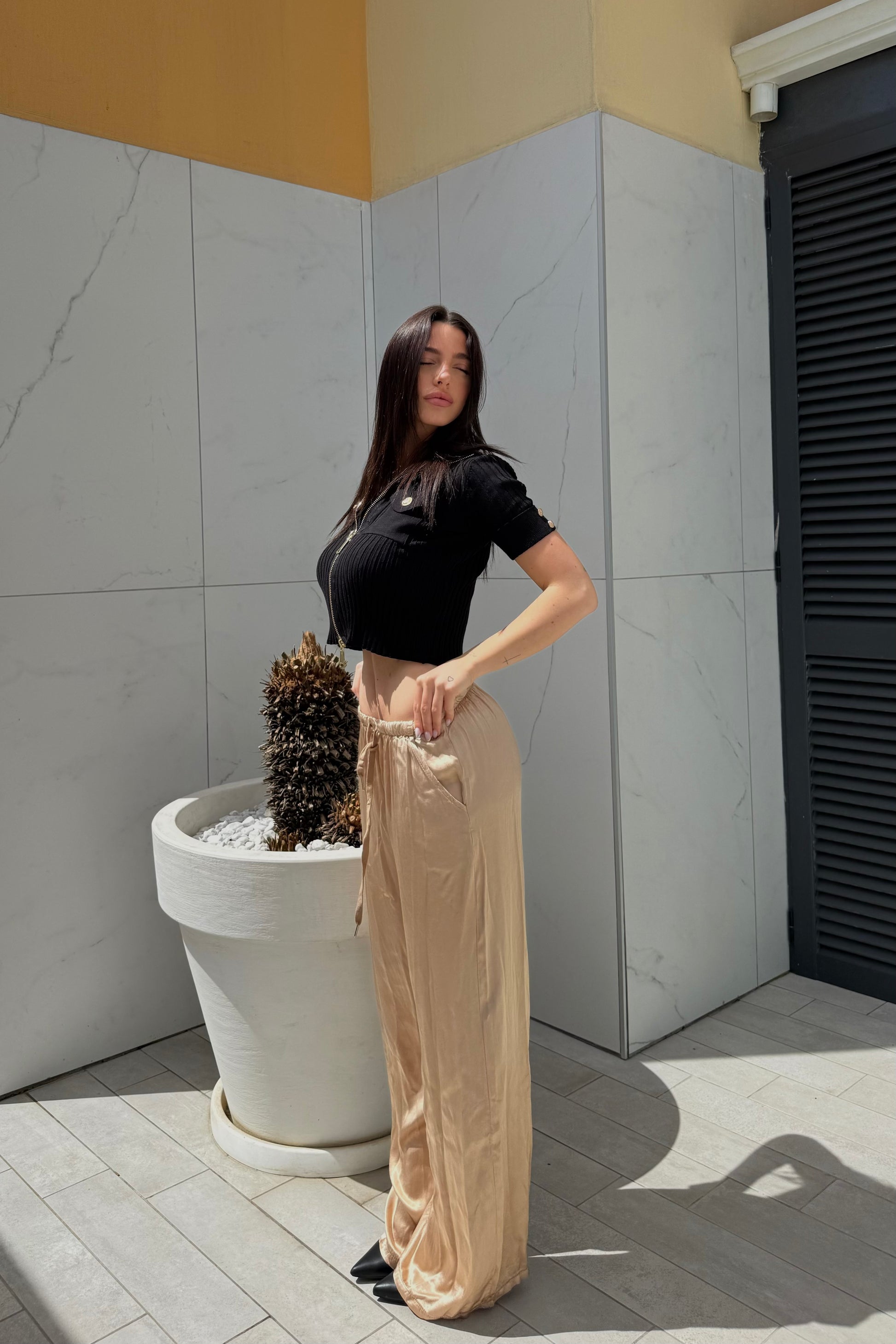 Pantalone raso gold