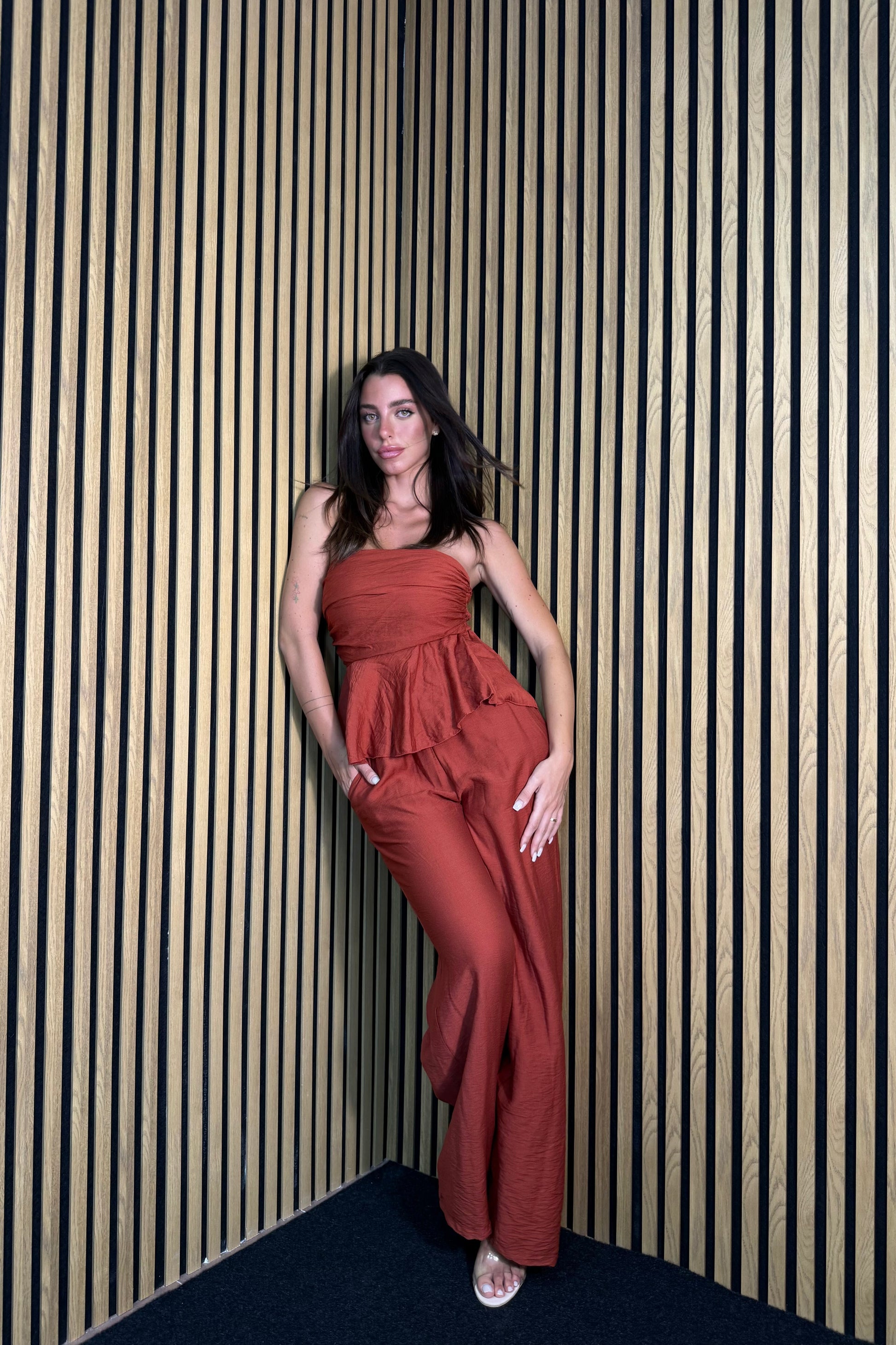 Set FLORA marrone bruciato