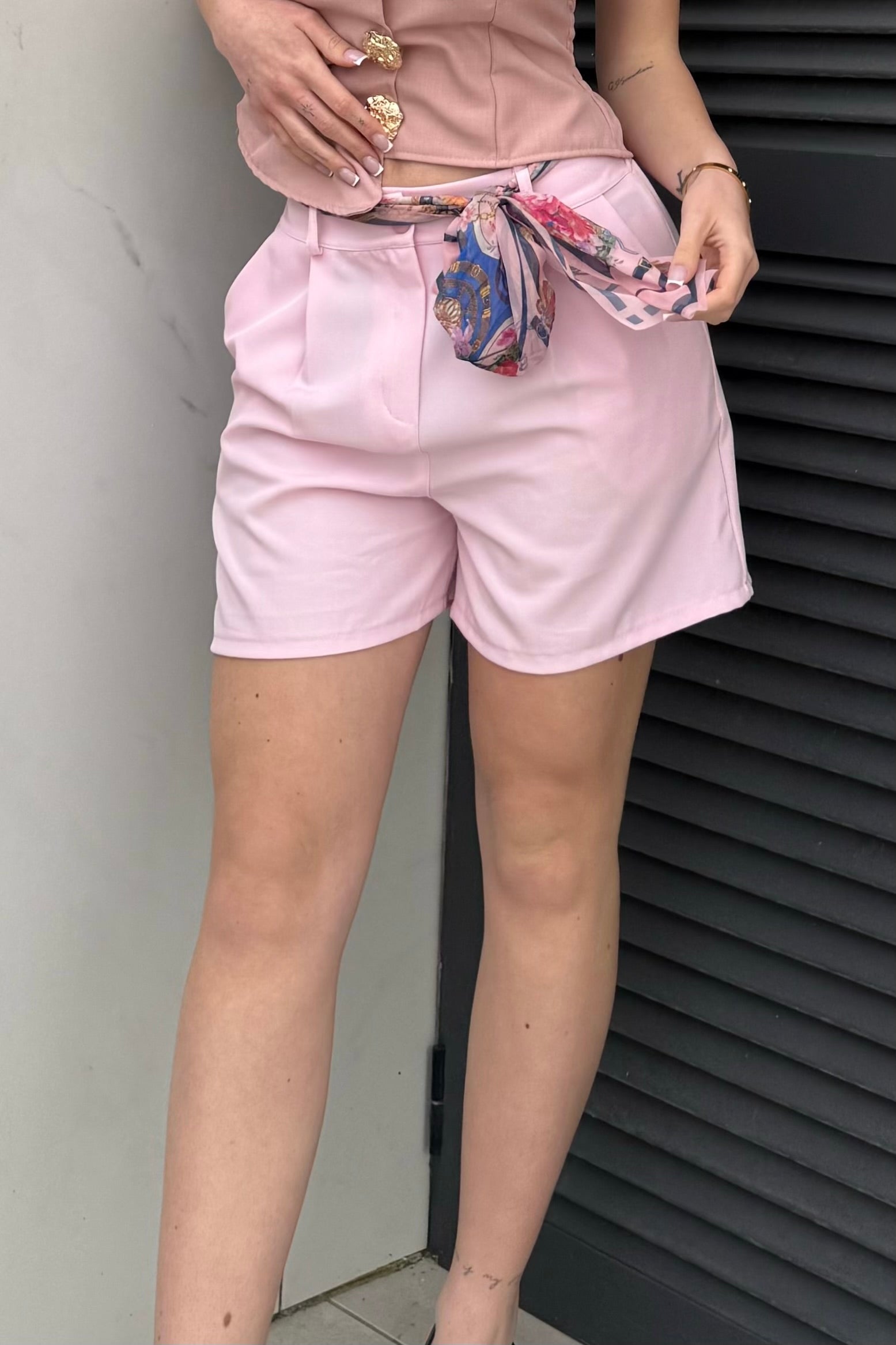 Bermuda foulard rosa