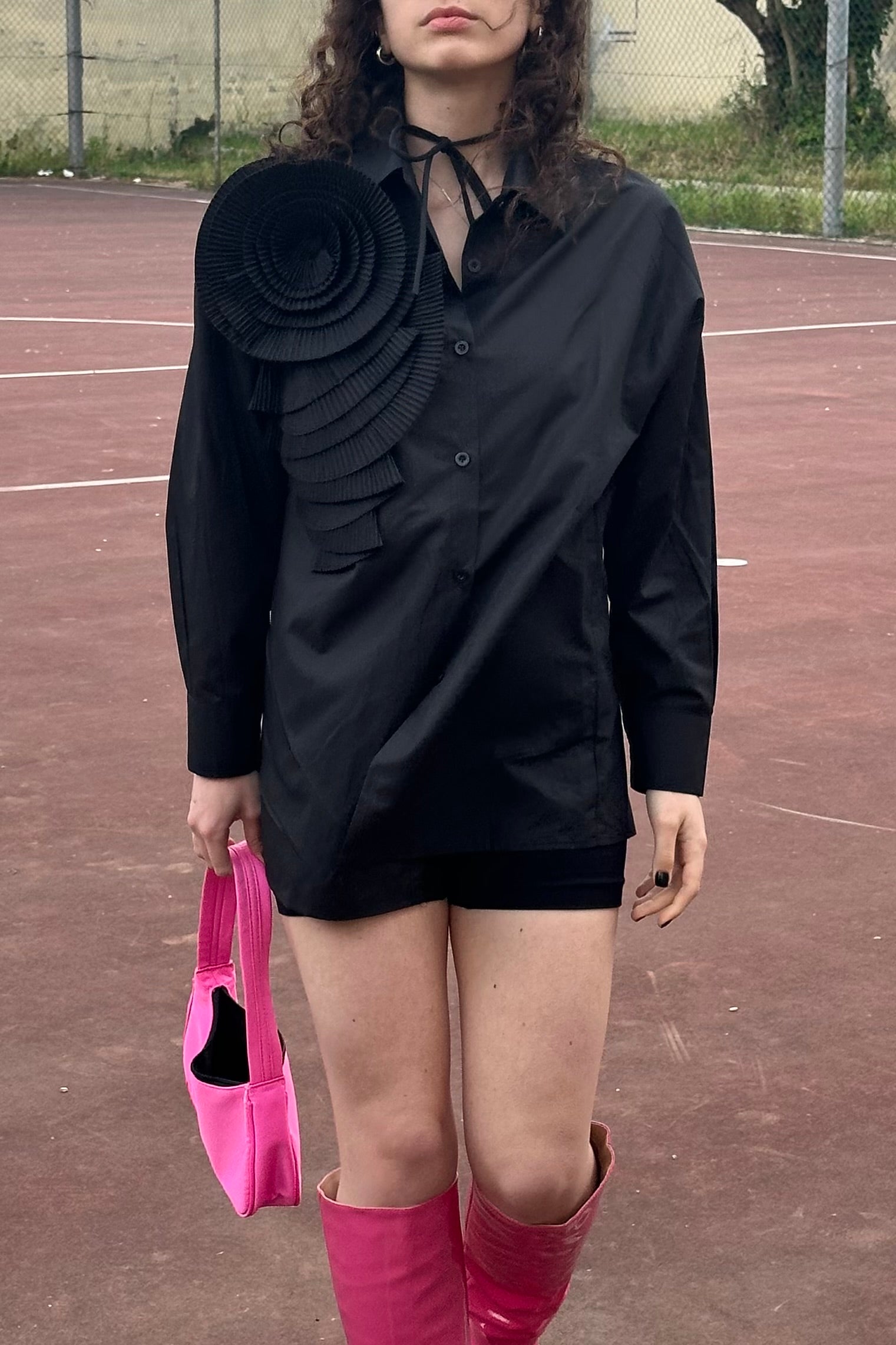 Camicia black flowers