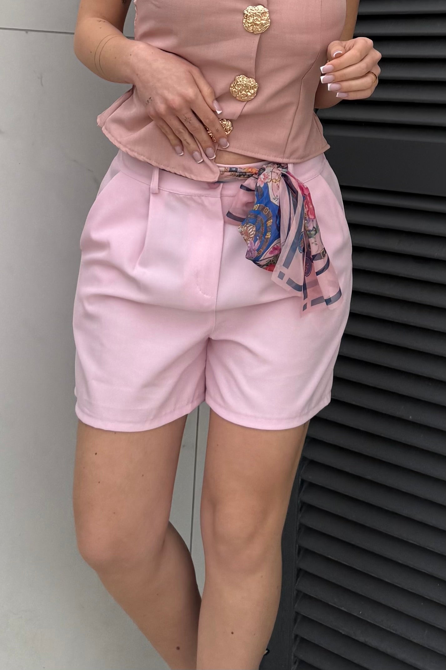 Bermuda foulard rosa