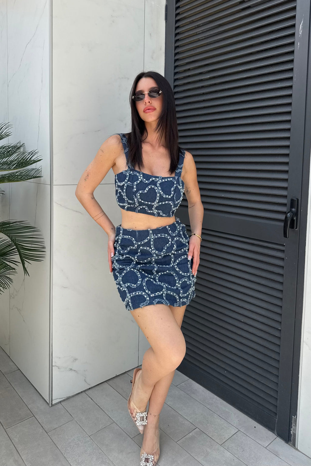 Set denim heart