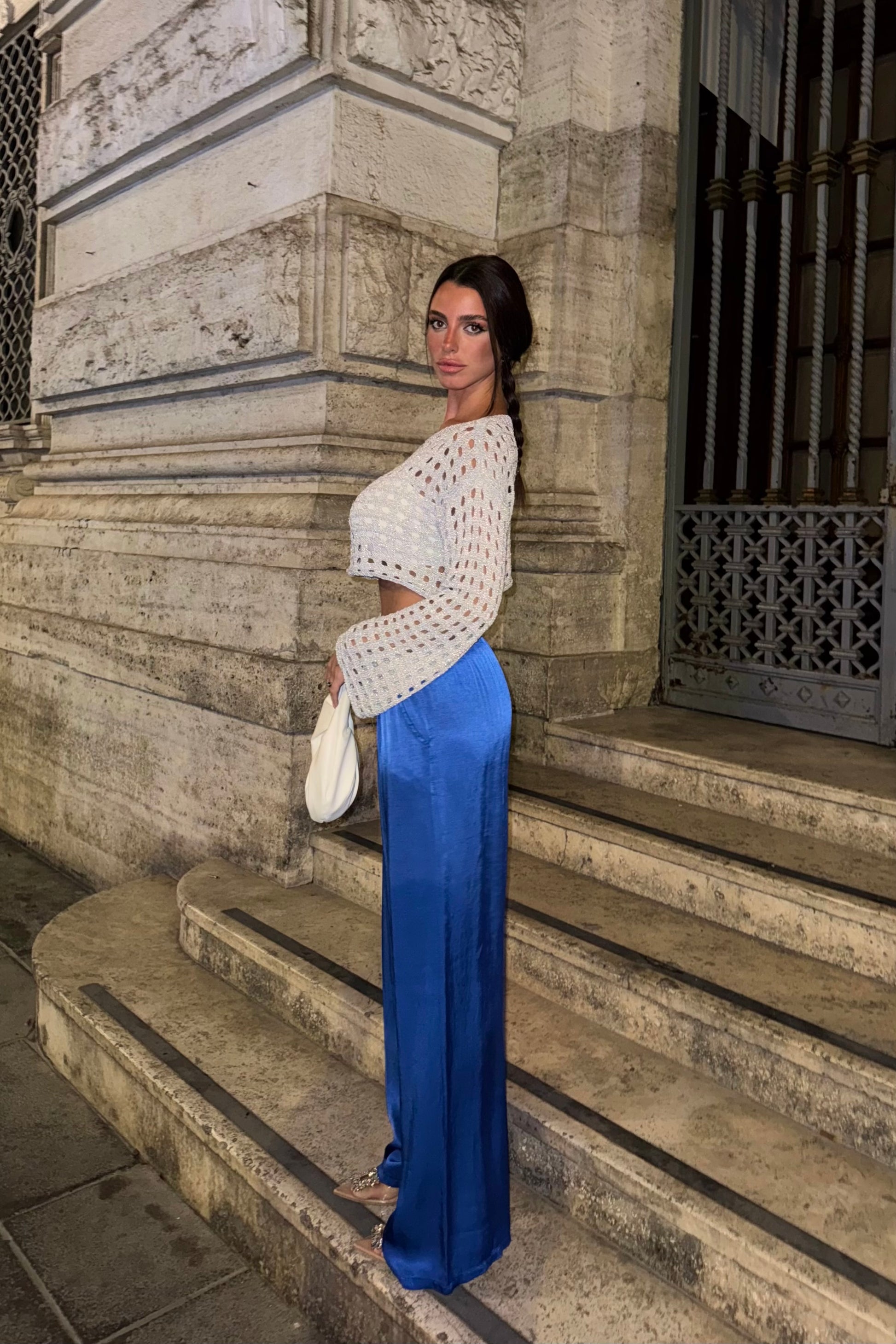 Pantalone RASO blu elettrico
