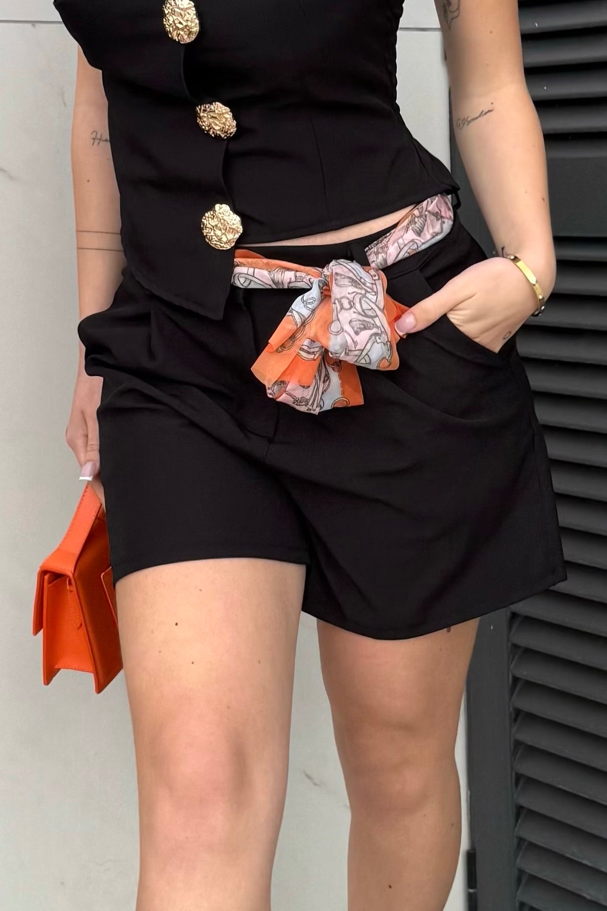 Bermuda foulard nero