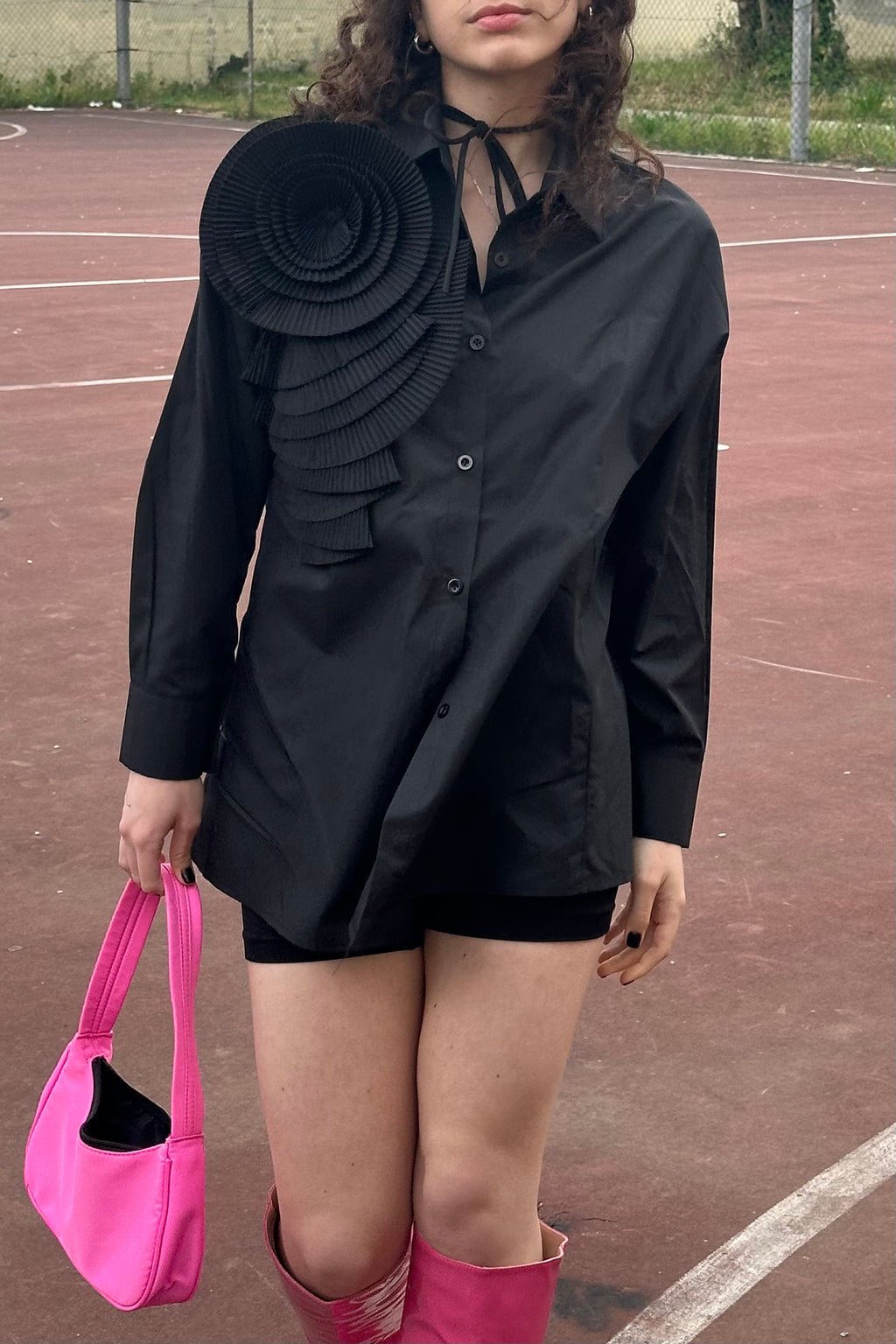 Camicia black flowers